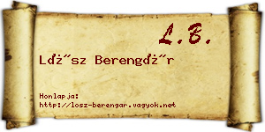 Lősz Berengár névjegykártya
